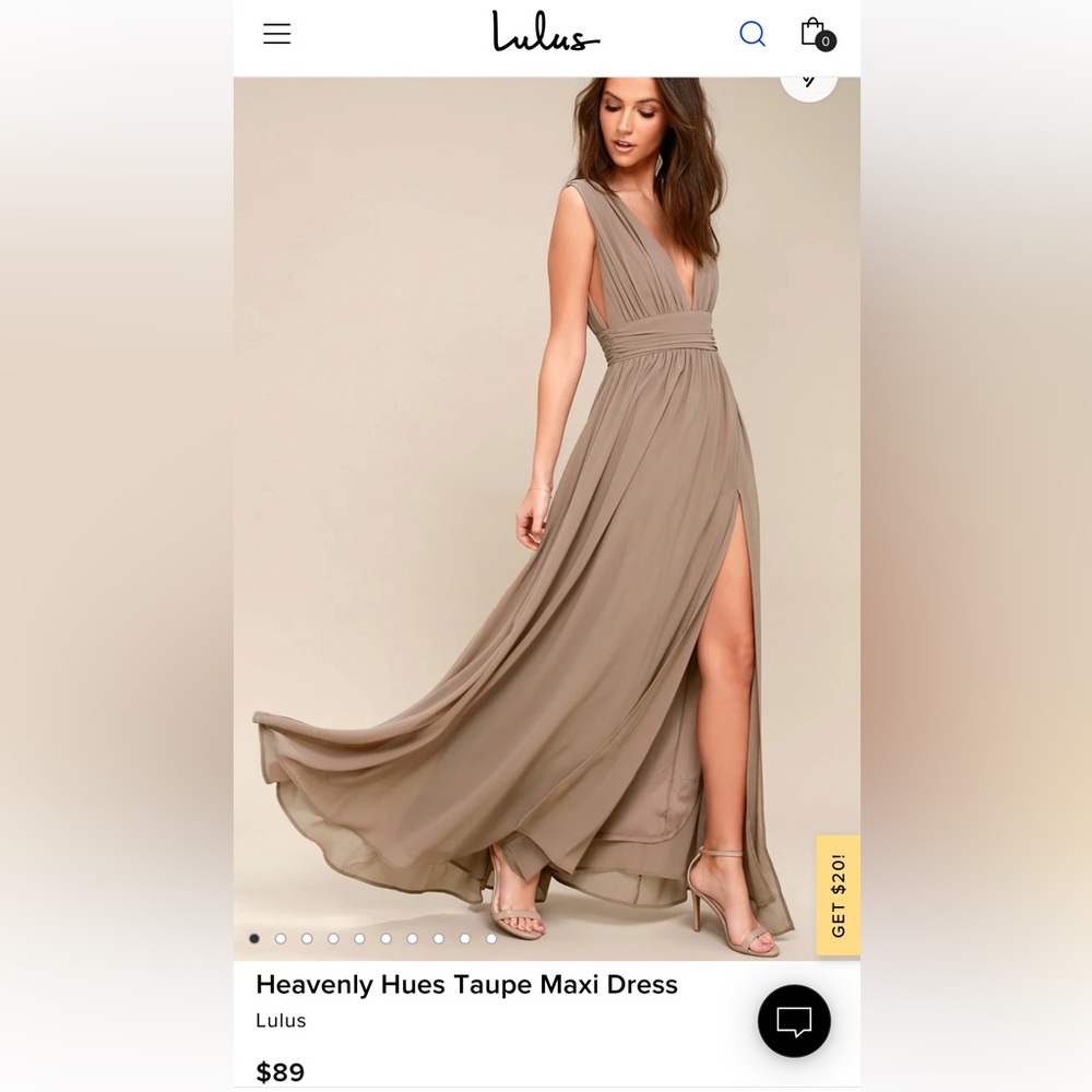 Lulus Heavenly Hues Taupe Maxi Dress